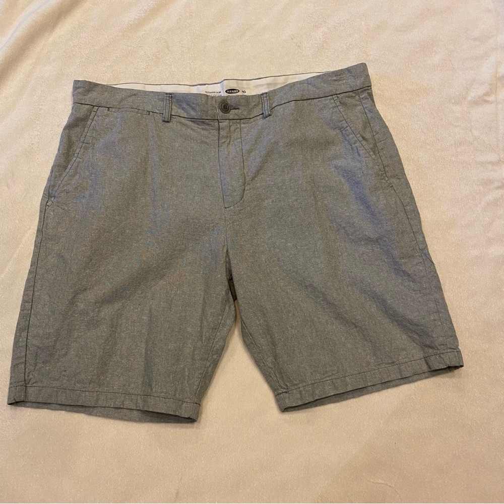 Men's Old Navy Gray Linen Blend Shorts Size 40 VGC!